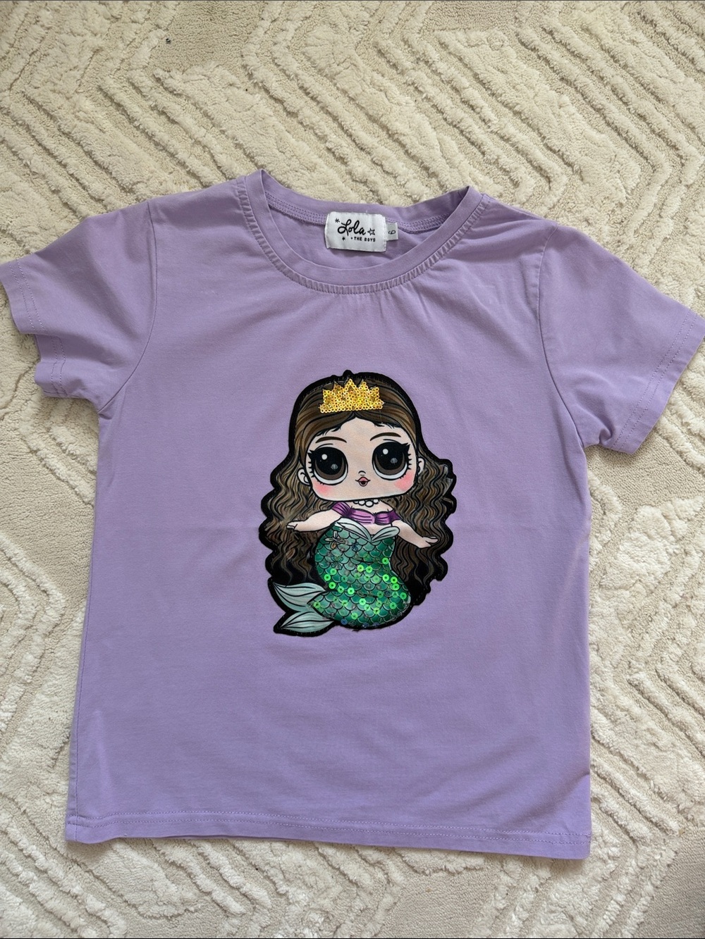 Lola + The Boys Lavender Mermaid Sequin Tee